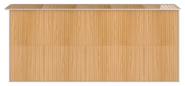Világosbarna horganyzott acél kerti fészer 192 x 440 x 223 cm