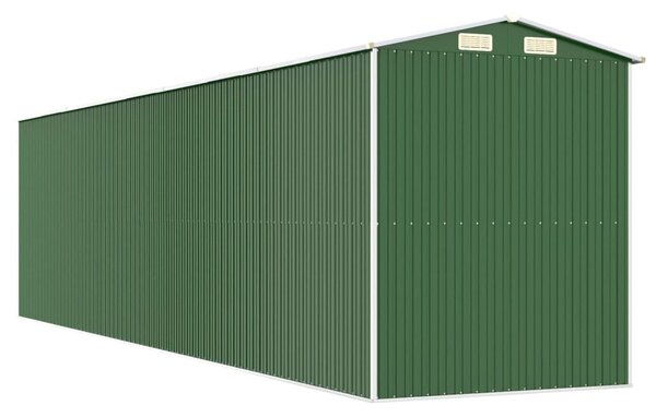 Zöld horganyzott acél kerti fészer 192x772x223 cm