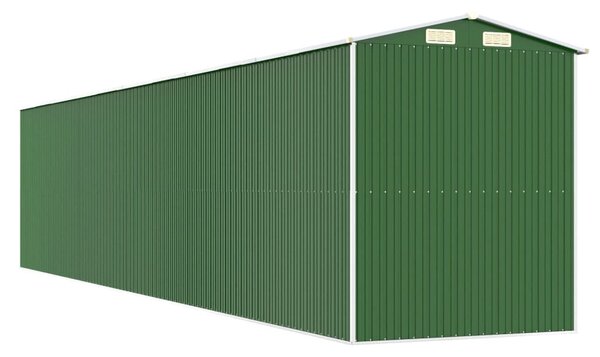Zöld horganyzott acél kerti fészer 192x938x223 cm