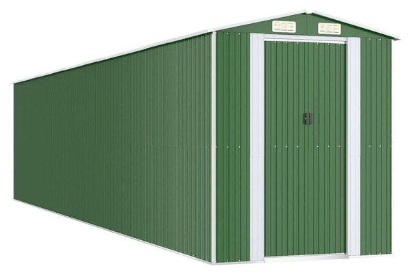 Zöld horganyzott acél kerti fészer 192x938x223 cm