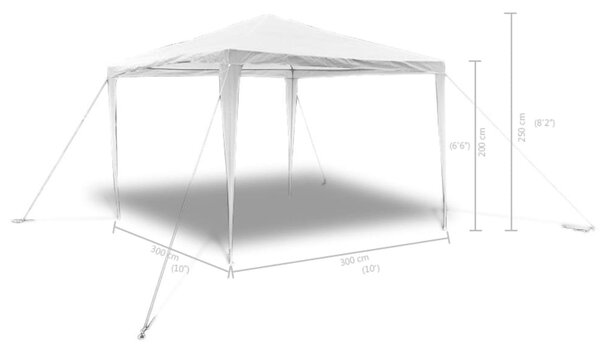 Kerti pavilon piramis alakú tetővel 3 x 3 m