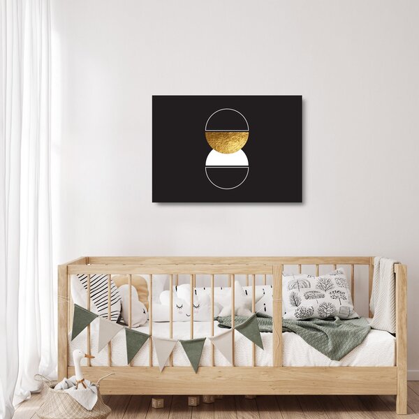Üveg kép - Absztrakció arany és fekete N⁰2 (70x50 cm)
