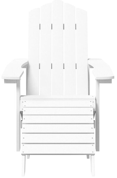 2 db fehér HDPE kerti adirondack szék lábtartóval