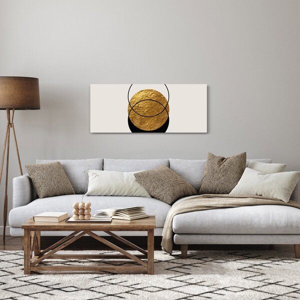 Kép - Absztrakció arany és fehér N⁰2 (120x50 cm)