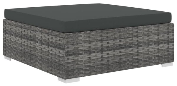 11-részes szürke polyrattan kerti bútorszett párnákkal