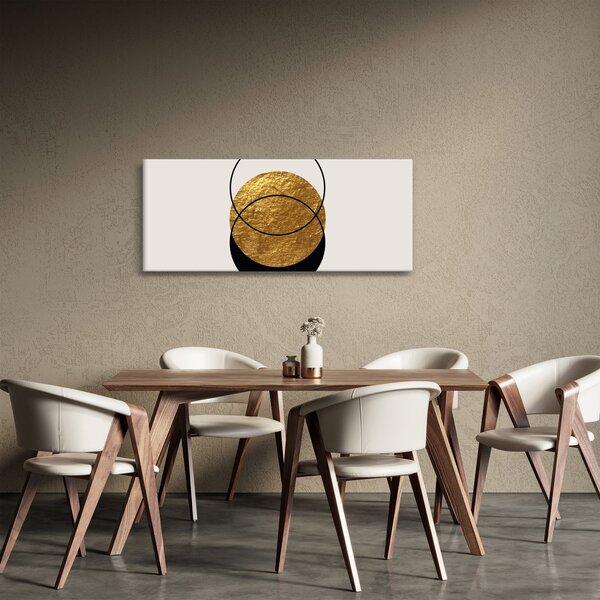 Kép - Absztrakció arany és fehér N⁰2 (120x50 cm)