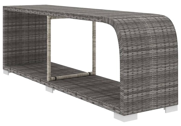 11-részes szürke polyrattan kerti bútorszett párnákkal