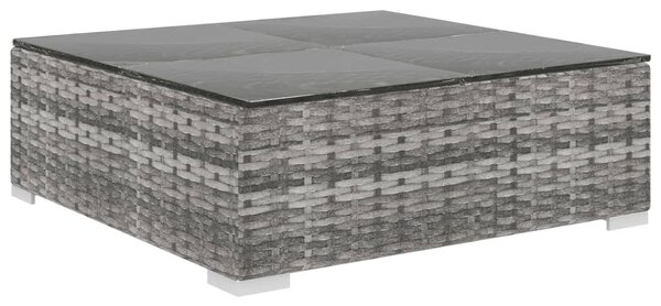 5-részes szürke polyrattan kerti bútorszett párnákkal