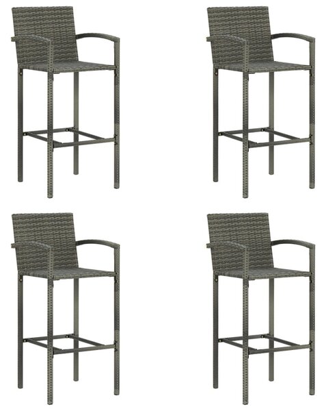 4 db szürke polyrattan bárszék