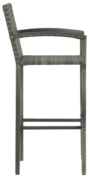 4 db szürke polyrattan bárszék