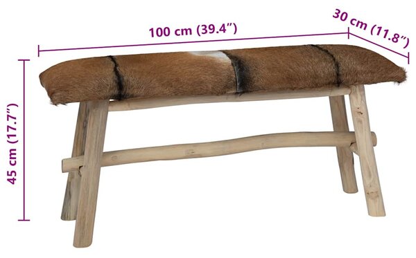 Tíkfa pad kecskebőr kárpittal