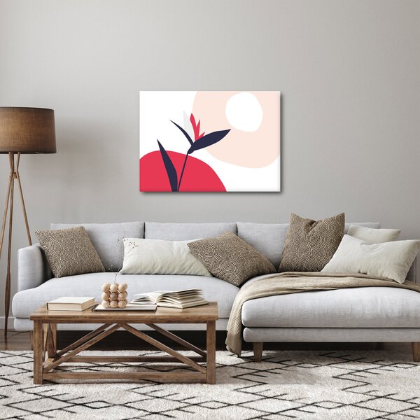 Kép - Rózsaszín virágos absztrakció N⁰1 (70x50 cm)