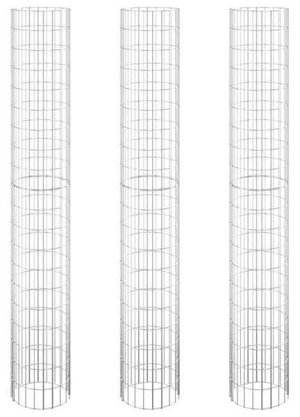 3 db kör alakú horganyzott acél gabion magaságyás Ø30 x 200 cm