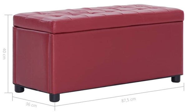 Bordó műbőr tárolózsámoly 87,5 cm