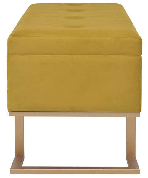 VidaXL mustársárga bársonypad tárolórekesszel 105 cm