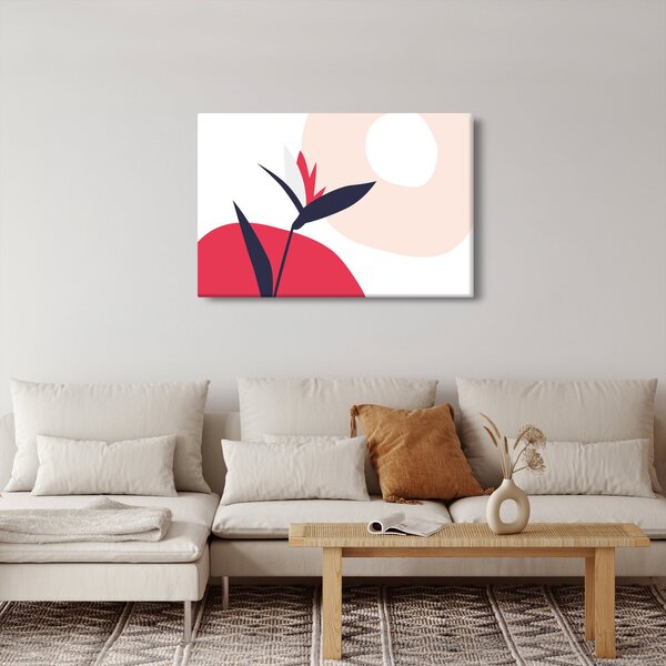 Kép - Rózsaszín virágos absztrakció N⁰1 (90x60 cm)