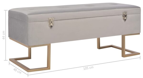 Szürke bársonypad tárolórekesszel 105 cm