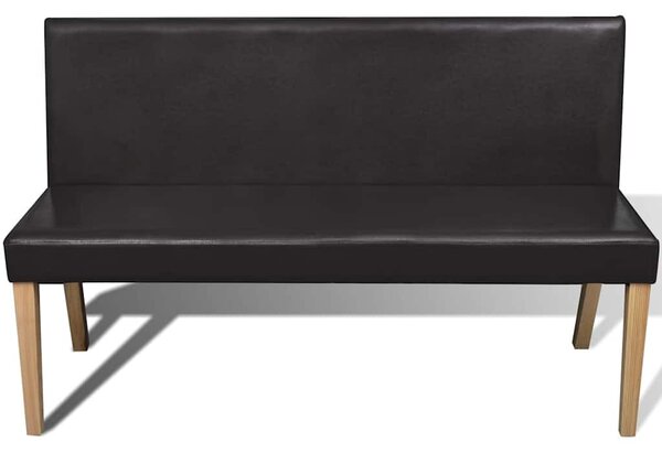 Sötétbarna műbőr pad 139,5 cm
