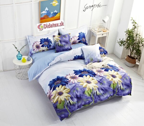 GERBERA krepp ágynemű 140x200 cm Ágynemű mérete: 140x200 cm, A csomag tartalma: 3 Készletcsomagolás
