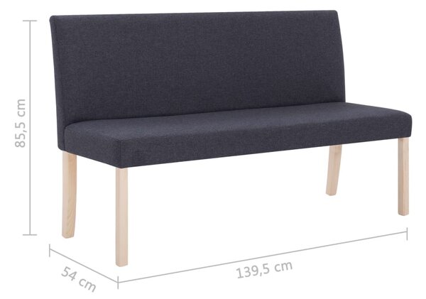Sötétszürke poliészter pad 139,5 cm