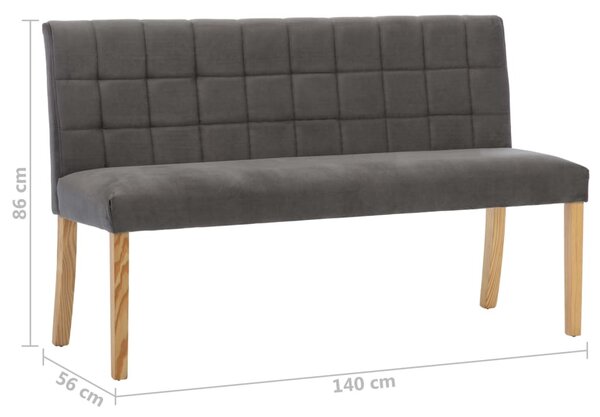 Szürke bársony pad 140 cm
