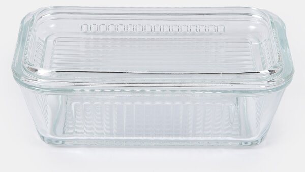 Sinsay - Bordázott mintás üveg vajtartó - clear