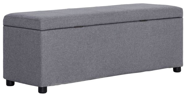 Világosszürke poliészter pad tárolórekesszel 116 cm