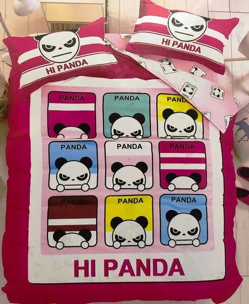 HI PANDA fotó ágynemű 140x200 cm 3 szett csomag Ágynemű mérete: 140x200 cm, A csomag tartalma: 3 Készletcsomagolás