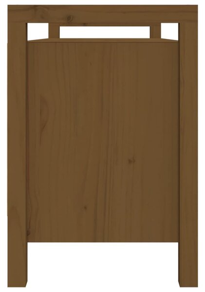 Mézbarna tömör fenyőfa előszoba pad 110 x 40 x 60 cm