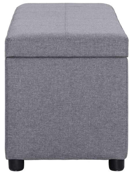 Világosszürke poliészter pad tárolórekesszel 116 cm