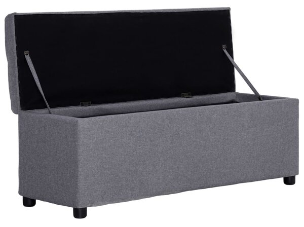 Világosszürke poliészter pad tárolórekesszel 116 cm