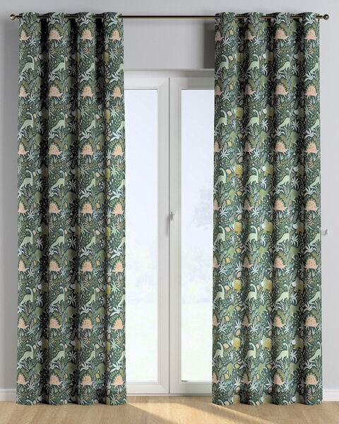 Ringlis függöny termék színe zöld szövet mintás