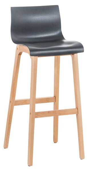Hoover műanyag üléses bárszék, fa / fém lábbal