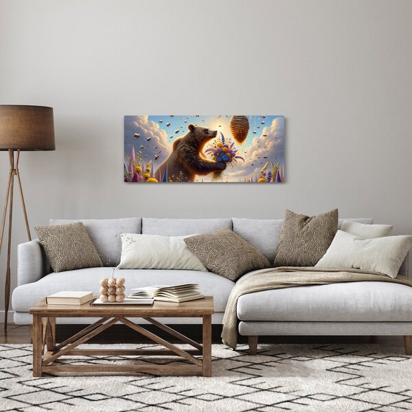 Kép - Medve és méhek (120x50 cm)