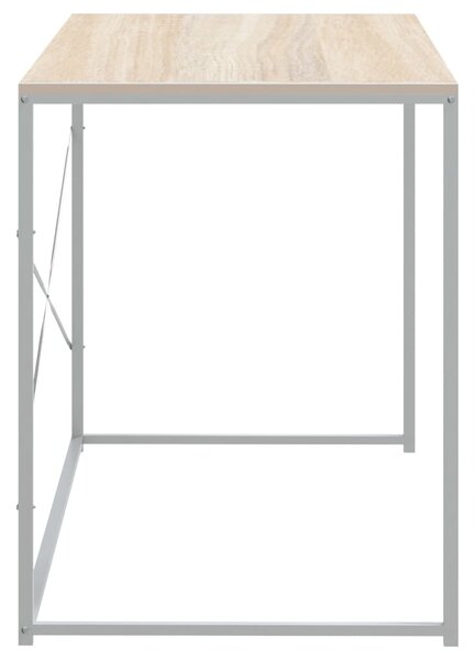 Fehér-tölgyszínű szerelt fa számítógépasztal 110 x 60 x 70 cm