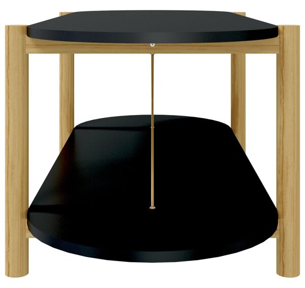 Fekete szerelt fa dohányzóasztal 110x48x40 cm