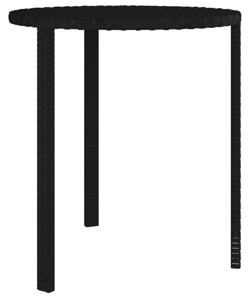 VidaXL 3 db fekete polyrattan kerti kisasztal