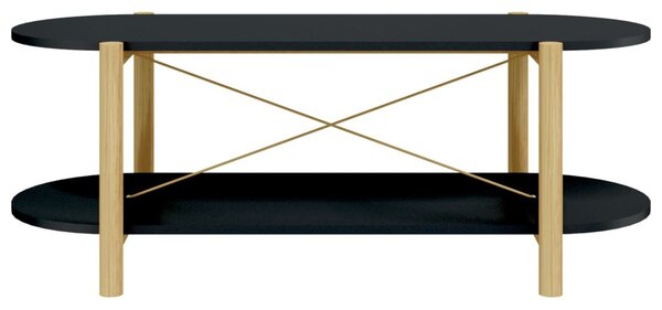 Fekete szerelt fa dohányzóasztal 110x48x40 cm