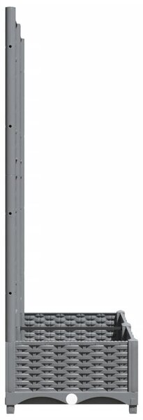 Világosszürke PP rácsos kerti ültetőláda 80 x 40 x 121,5 cm