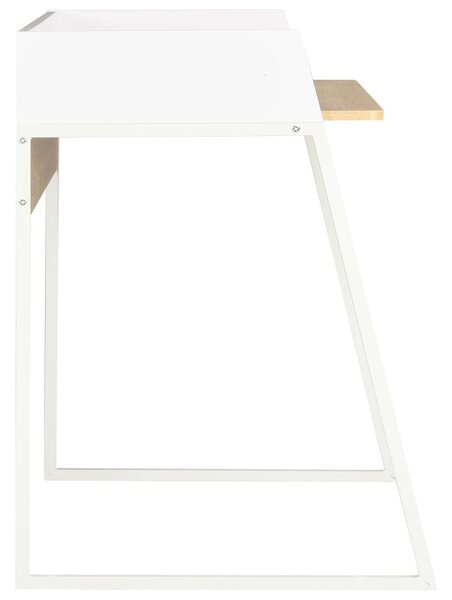 Fehér és tölgyszínű íróasztal 90 x 60 x 88 cm