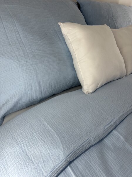 Muszlin ágynemű Baby Blue Ágynemű mérete: Gyermek méret 90x135 cm, A csomag tartalma: Készletcsomagolás