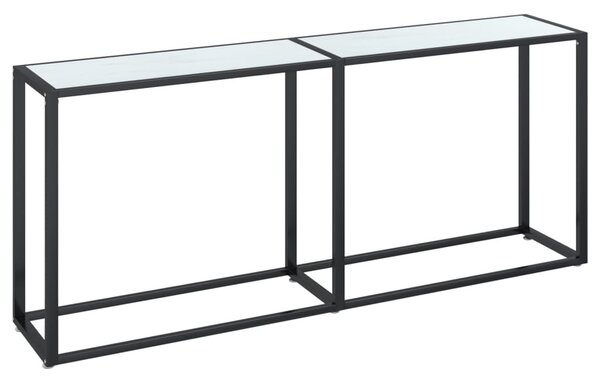 Fehér márvány edzett üveg tálalóasztal 180 x 35 x 75,5 cm