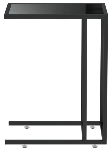 Fekete edzett üveg számítógép-kisasztal 50 x 35 x 65 cm