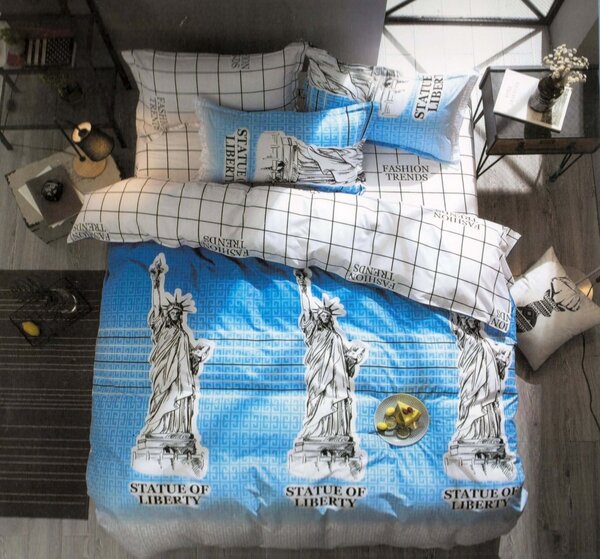 NEW YORK pamut ágynemű DeLuxe 140x200 cm Ágynemű mérete: 140x200 cm, A csomag tartalma: 3 Készletcsomagolás