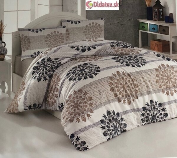 ORNAMENT BEIGE Pamut ágyneműk DeLuxe 140x200 cm-es szett Csomagolás Ágynemű mérete: 140x200 cm, A csomag tartalma: Készletcsomagolás