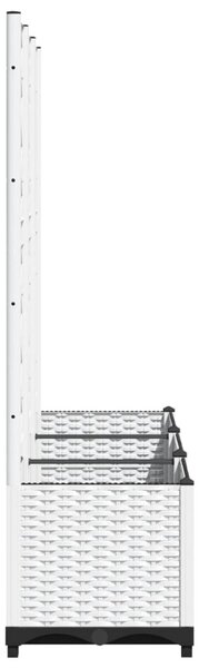 Fehér polipropilén rácsos kerti ültetőláda 120 x 40 x 136 cm
