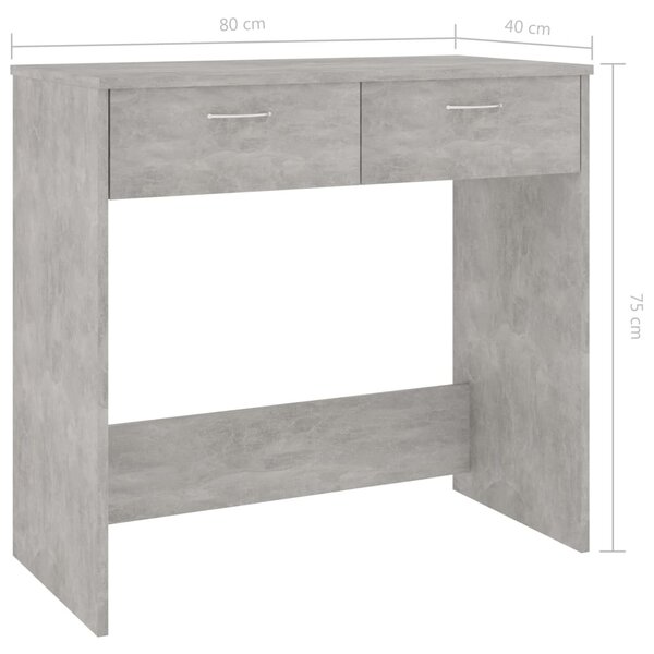 Betonszürke szerelt fa íróasztal 80 x 40 x 75 cm