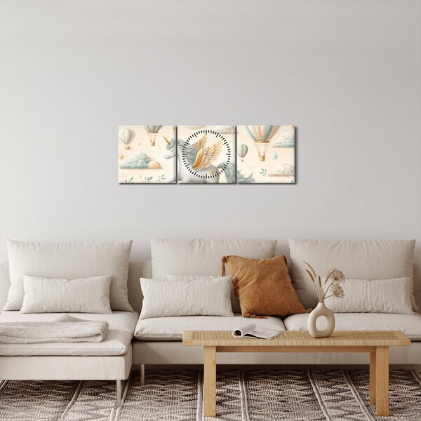 Kép - Boldog egyszarvú (órával) (90x30 cm)