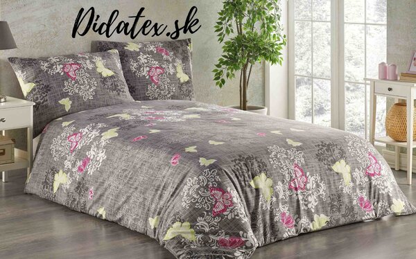 Pillangó pamut ágynemű DeLuxe Ágynemű mérete: 140x200 cm, A csomag tartalma: Készletcsomagolás