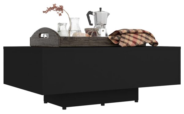 Fekete szerelt fa dohányzóasztal 85 x 55 x 31 cm